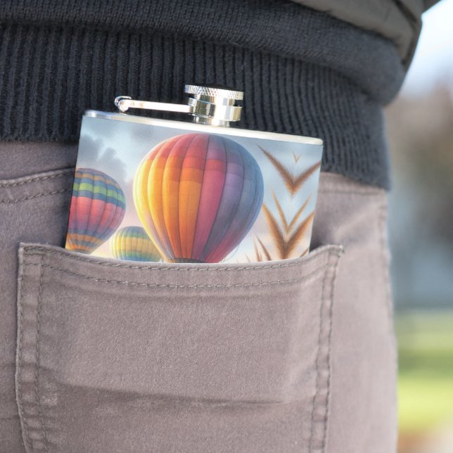 Heißluftballon Vinyl Wrapped Flask Flachmann (Beispiel)