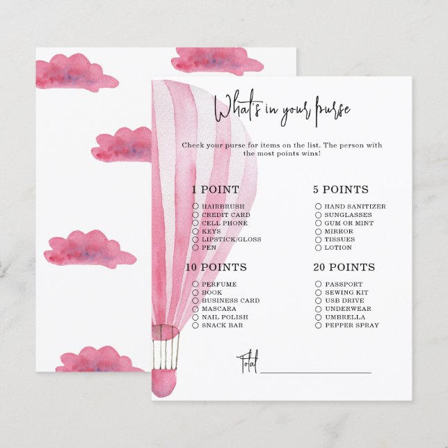 Heißluftballon - Was in Ihrer Handtasche ist Babyd (Vorne/Hinten)