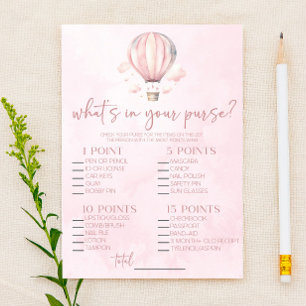 Heißluftballon Was ist in Purse Baby Shower Game?
