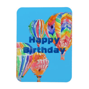 Heißluftballon Wasserfarben Männer Birthday Magn Magnet