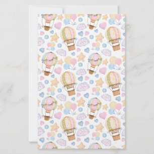 Heißluftballon Wasserfarben Muster