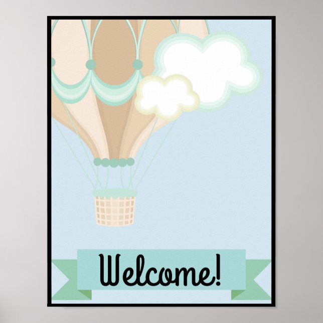 Heißluftballon Willkommensschule Poster (Vorne)