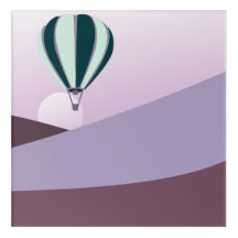 Heißluftballon Wüste Grün & Lila