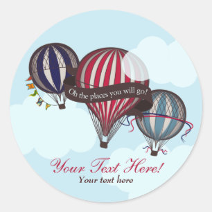 Heißluftballonaufkleber Runder Aufkleber