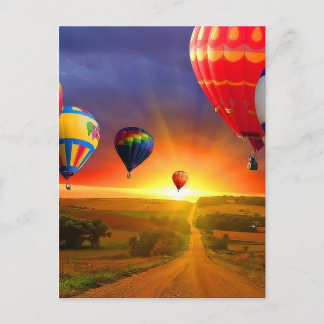 Heißluftballonbild Postkarte (Vorderseite)