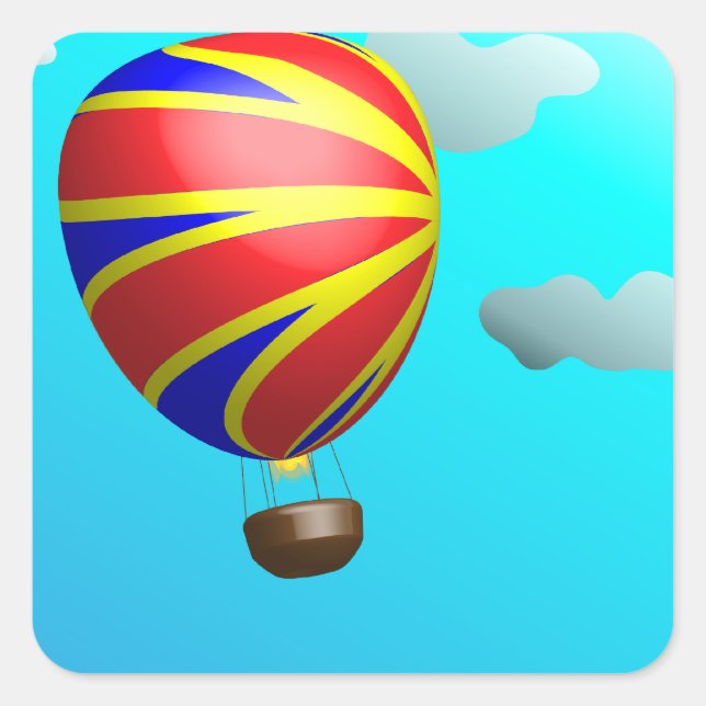 Heißluftballonfahrt Quadratischer Aufkleber (Vorderseite)