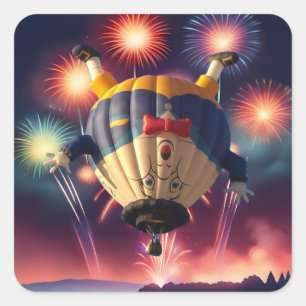 Heissluftballonfestival Quadratischer Aufkleber
