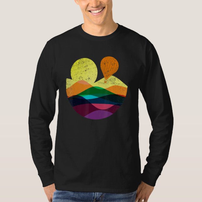 Heißluftballonflug Abstrakt farbige Flug D T-Shirt (Vorderseite)