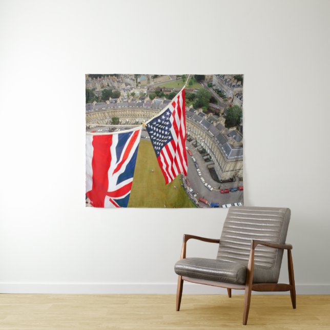 Heißluftballonflug über Bad. Wandteppich (Beispiel (Horizontal))