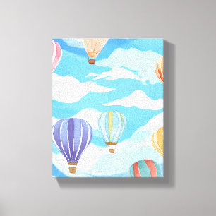 Heißluftballons Aquarellmalerei Kunst  Leinwanddruck