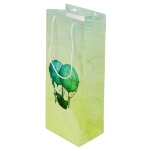 Heißluftballons aus Steampunk mit Schiff Green Geschenktüte Für Weinflaschen