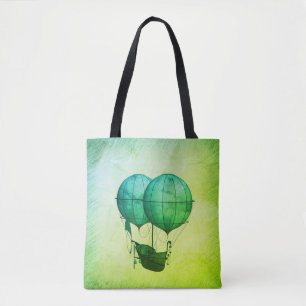 Heißluftballons aus Steampunk mit Schiff Green Tasche