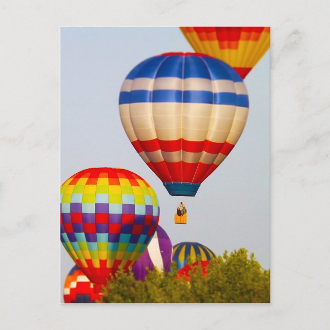 Heißluftballons, Ballonfeuer, Olathe, Kansas 2 Postkarte (Vorderseite)
