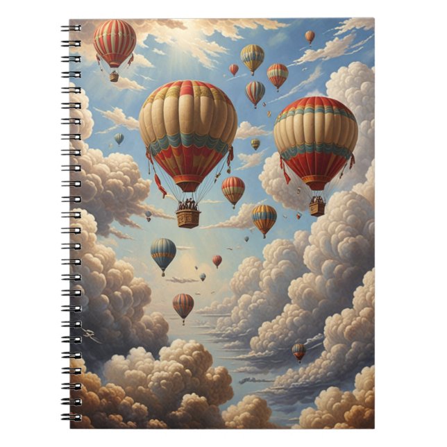 Heißluftballons Blaue Himmelswolken Sonnenuntergan Notizblock (Vorderseite)