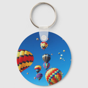 Heißluftballons Blue Sky Schlüsselanhänger