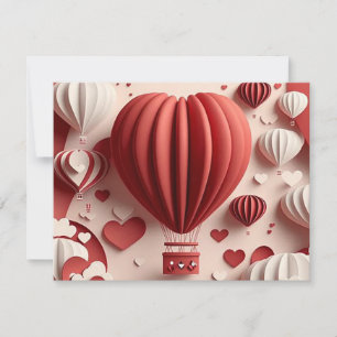 Heißluftballons für Valentinstag Feiertagskarte
