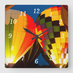 Heißluftballons glänzen Wall Uhr
