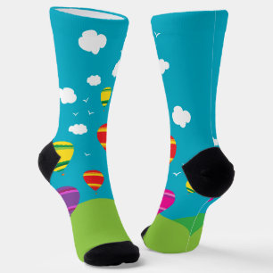 Heißluftballons im Flug farbenfroh Socken