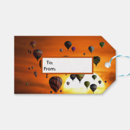 Heißluftballons im Flug Geschenkanhänger