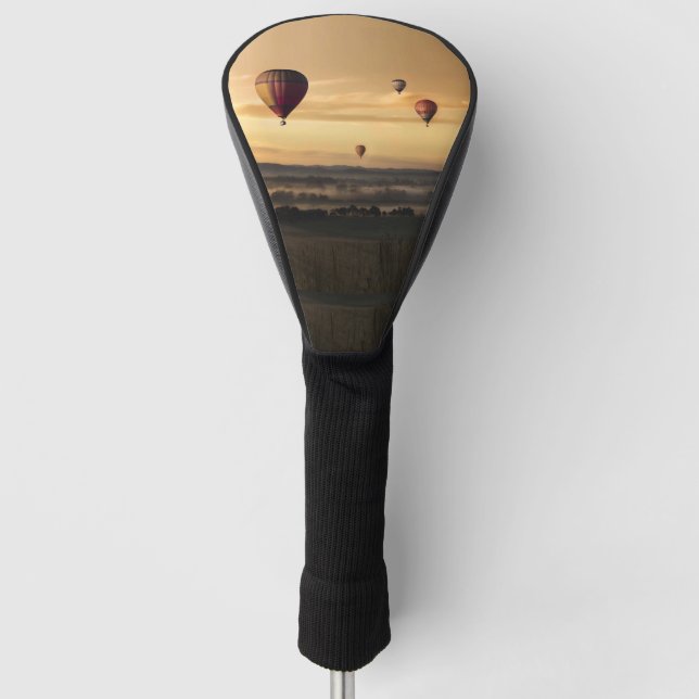 Heißluftballons im goldenen Himmel Golf Headcover (Vorderseite)