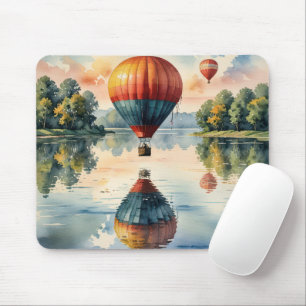 Heißluftballons im Lake Water Reflection Mousepad