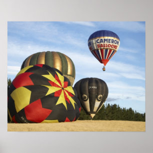 Heißluftballons in der Nähe von Wanaka, Südinsel, Poster