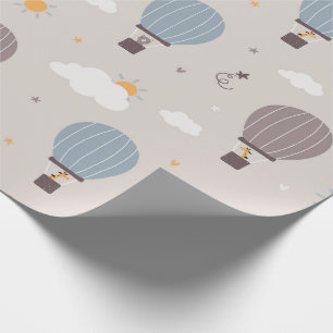 Heißluftballons mit Papierrolle für Tiere Geschenkpapier