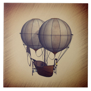 Heißluftballons mit Schiff Fliese