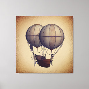 Heißluftballons mit Schiff Leinwanddruck
