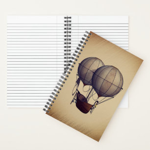 Heißluftballons mit Schiff Notizbuch