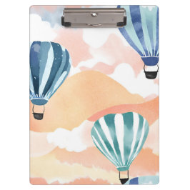 Heißluftballons | Pastel Watercolor Klemmbrett