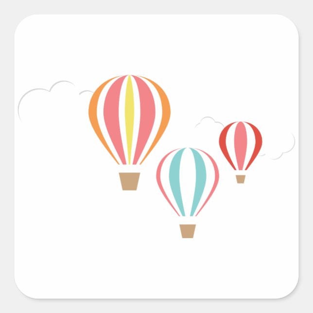 Heißluftballons Quadratischer Aufkleber (Vorderseite)