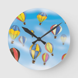 Heißluftballons Runde Wanduhr