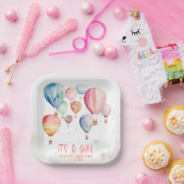 Heißluftballons sind ein Girl-Spaß Pappteller