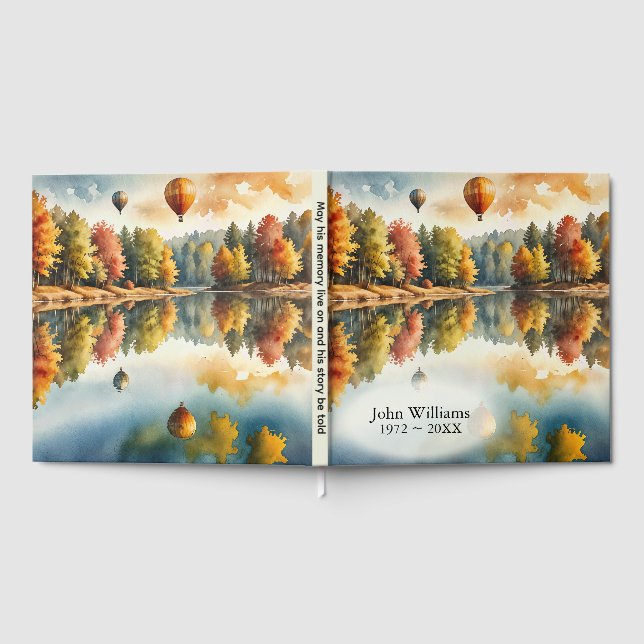 Heißluftballons über einem Herbstsee Gästebuch (Voll)