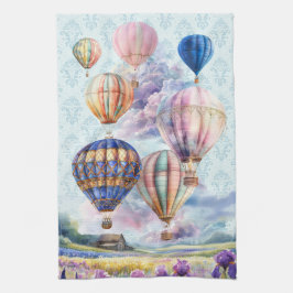 Heißluftballons über Landschaftliche Landschaft Geschirrtuch