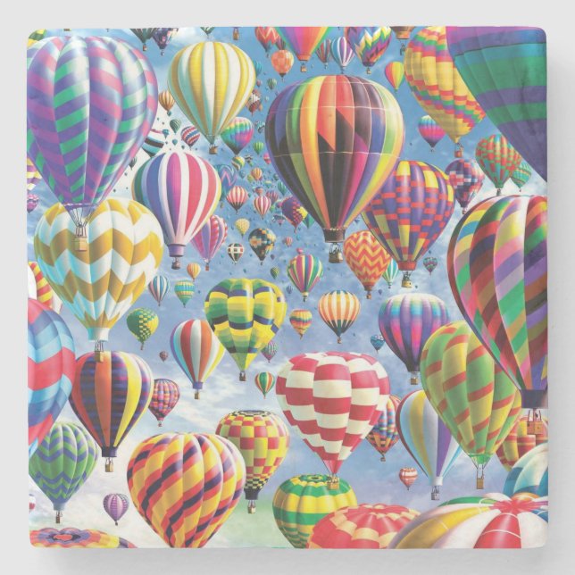 Heißluftballons überall steinuntersetzer (Vorderseite)