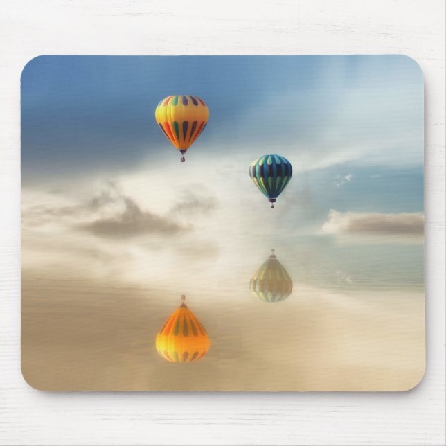 Heißluftballons Wasserreflektion Mousepad (Vorne)