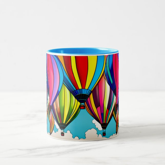 Heißluftballons Zweifarbige Tasse (Mittel)