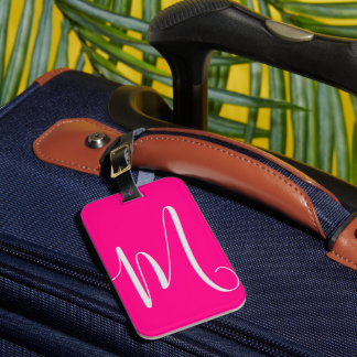 Heißrosa-chic Monogramm Gepäckanhänger