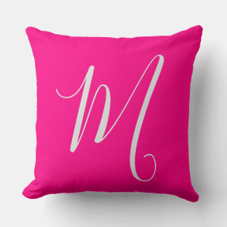 Heißrosa-chic-Monogramm Kissen