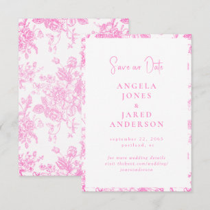Heißrosa Chinoiserie Vintage Hochzeit Termin merke Save The Date