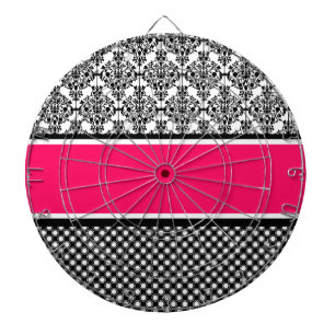 Heißrosa Damast Dartscheibe