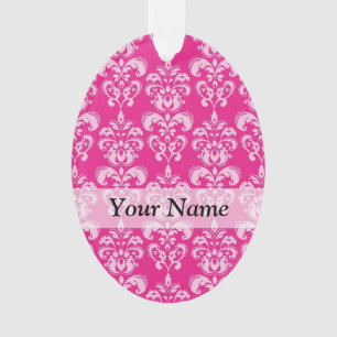 Heißrosa Damastmuster Ornament