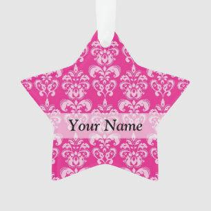 Heißrosa Damastmuster Ornament
