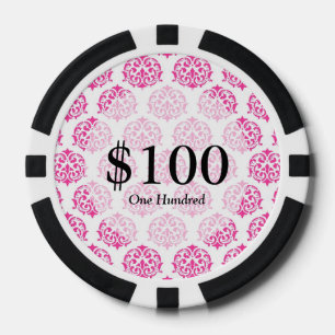 Heißrosa Dambe Pokerchips