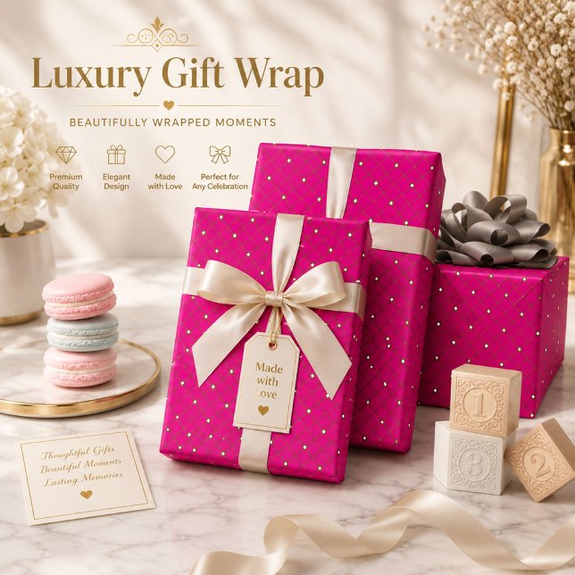 Heißrosa Diamant-Geschenkpapier Geschenkpapier (Von Creator hochgeladen)