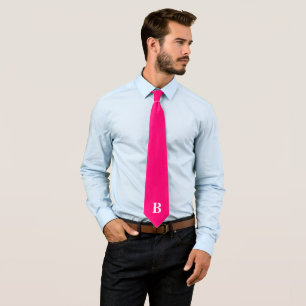 Heißrosa einfaches trendiges Monogramm monogrammie Krawatte