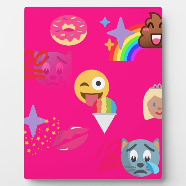 heißrosa Emoji Fotoplatte (Vorderseite)