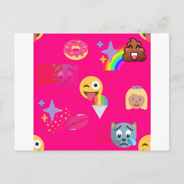 heißrosa Emoji Postkarte (Vorderseite)